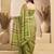 Light green linen mini checks printed ready to wear saree
