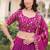 pink art_silk plain lehenga choli with dupatta
