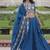 royal-blue art_silk embroidered lehenga choli with dupatta