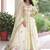 cream satin embroidered lehenga choli with dupatta