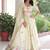 cream satin embroidered lehenga choli with dupatta