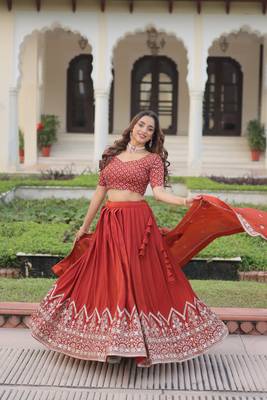 copper art_silk embroidered lehenga choli with dupatta 1