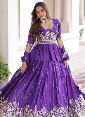 purple art_silk embroidered lehenga choli with dupatta 1