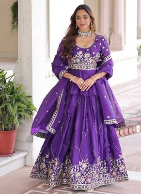 purple art_silk embroidered lehenga choli with dupatta 4