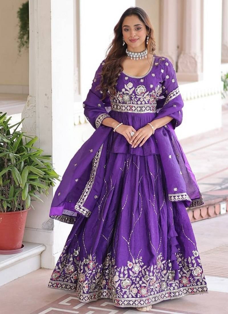purple art_silk embroidered lehenga choli with dupatta
