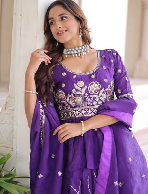 purple art_silk embroidered lehenga choli with dupatta 5