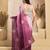 Wine & white linen bandhani printed ready to wear saree