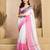 White linen plain printed ready to wear saree