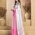 White linen plain printed ready to wear saree