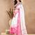White linen plain printed ready to wear saree