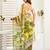 Yellow   linen floral & animal motifs printed ready to wear saree