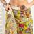 Yellow   linen floral & animal motifs printed ready to wear saree