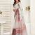 White linen floral  printed ready to wear saree