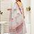 White linen floral  printed ready to wear saree