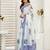White linen floral  printed ready to wear saree