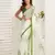 White linen floral  printed ready to wear saree