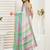 White linen striped printed ready to wear saree