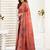 Coral linen floral printed ready to wear saree