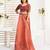 Coral linen floral printed ready to wear saree