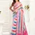 Multicolor linen striped printed ready to wear saree