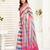 Multicolor linen striped printed ready to wear saree