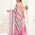 Multicolor linen striped printed ready to wear saree