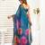 Sky blue linen floral printed ready to wear saree