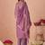 Lavender Embroidered Organza Festive Wear Straight Suit