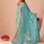 Blue Embroidered Organza Festive Wear Straight Suit