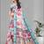 white floral linen cotton digital print saree
