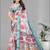 white floral linen cotton digital print saree