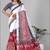 white white colour linen cotton digital print saree