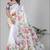 white floral linen cotton digital print saree