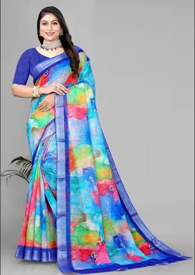 multicolour multicolour digital print saree 1