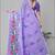 purple floral linen cotton digital print saree(purple)