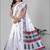 white floral linen cotton digital print saree (white)