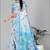 multi colour flower digital print saree