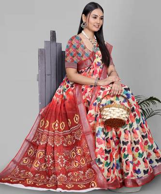 multicolour butterfly  digital saree 1