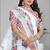 white floral linen cotton digital print saree (white)