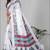 white floral linen cotton digital print saree (white)