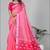 pink  linen cotton digital print saree (pink)