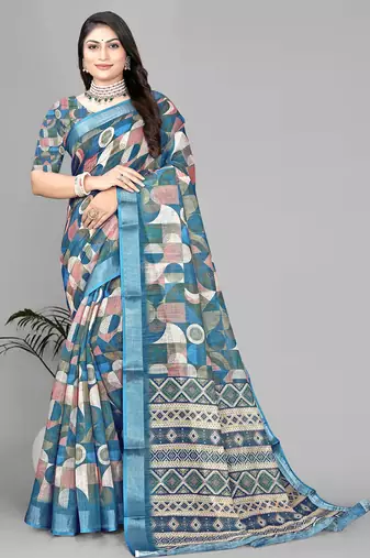 multicolour multicolour digital print saree