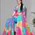 multicolour  linen  digital print saree (multi)