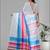 multicolour  linen cotton digital print saree