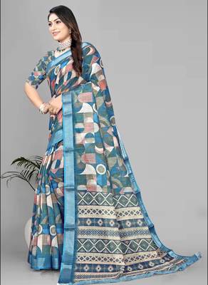 multicolour multicolour digital print saree 4