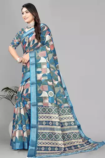 multicolour multicolour digital print saree