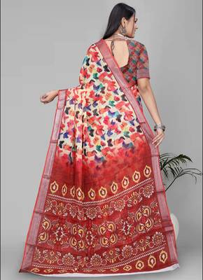 multicolour butterfly  digital saree 5