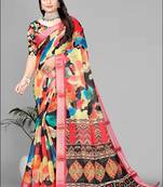 multicolour multicolour digital print saree
