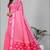 pink  linen cotton digital print saree (pink)
