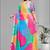 multicolour  linen  digital print saree (multi)